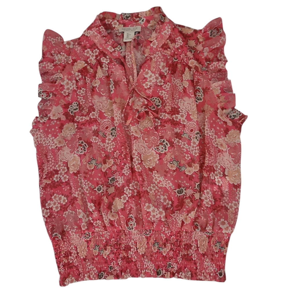Rachel Zoe Pink Sleeveless Ruffled Blouse